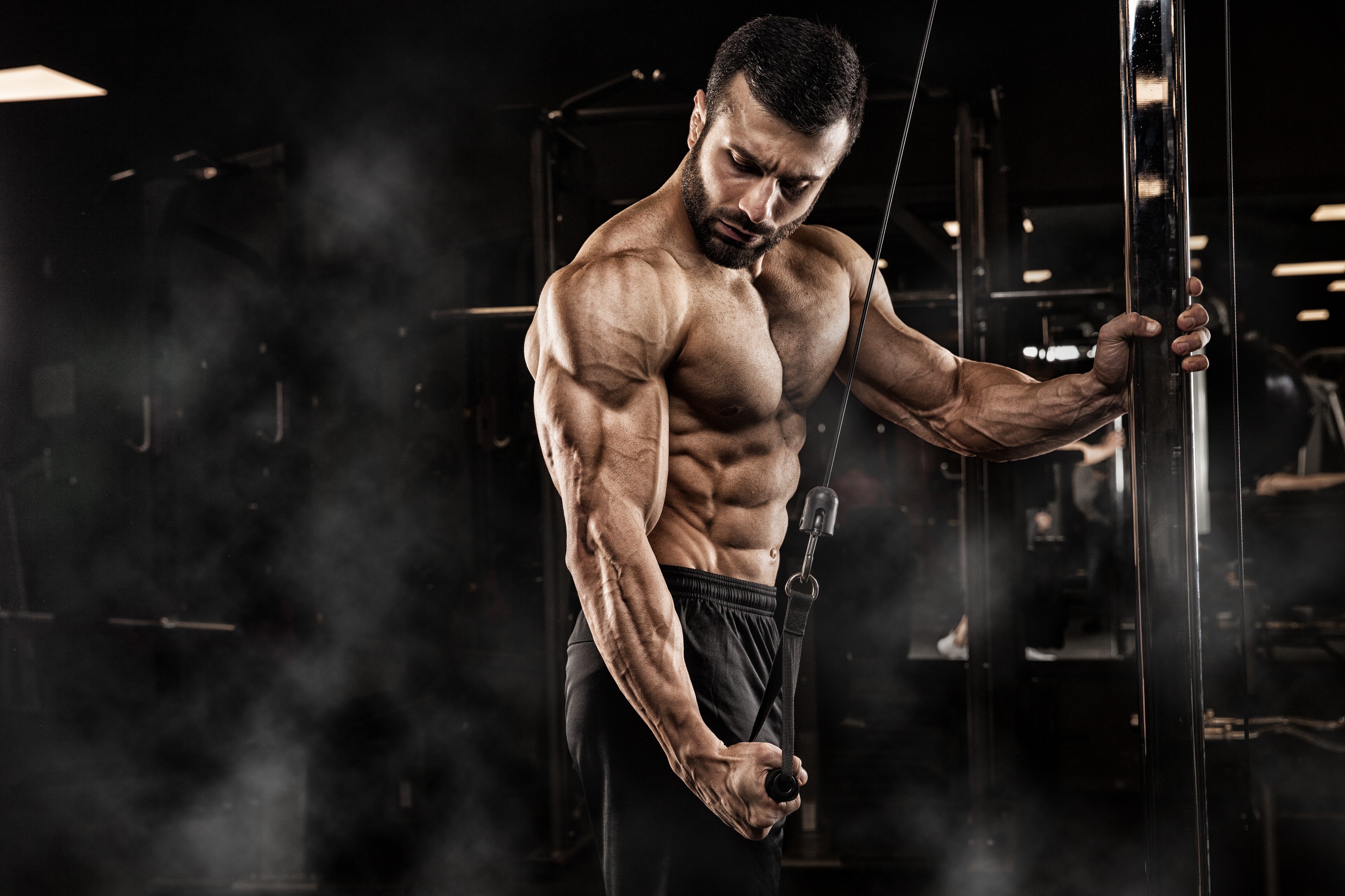 Lifter performing a barbell exercise during a workout split