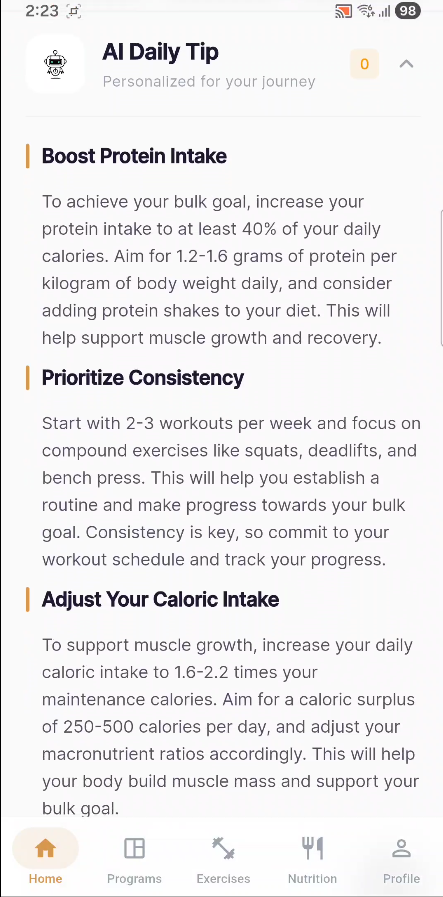 Fit app screenshot 3